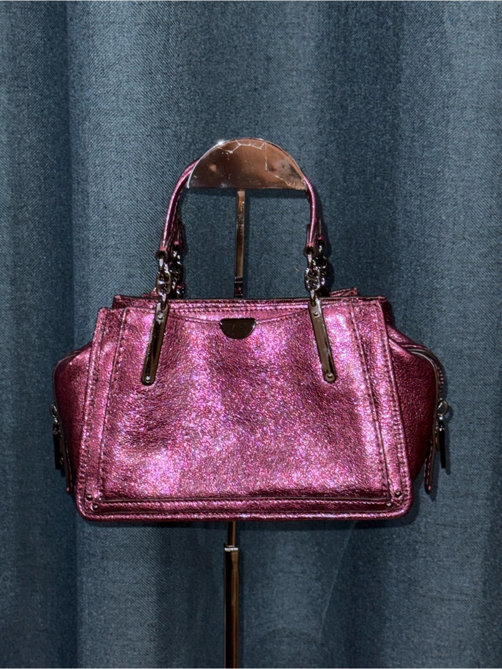 Coach Dreamer 21 Satchel Metallic Berry Mini Bag